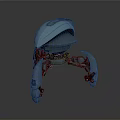 Futuristic Robotic Biomechanical Creature With Metallic Blue Head Shiny Surface Mechanical Legs And Reflective Floor