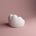 Cat Paw Shaped White Lazy Sofa With Pink Cushion On Pink Background