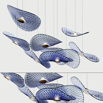 Modern chandelier glass chandelier cloud chandelier combination 3d model