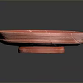 Vibrant Red Hand-Carved Pottery Sculpture Carving Bowl With Glossy Surface And Textured Details