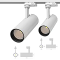 Modern White Downlights And Spotlights With Adjustable Angle And Mounting Hardware 3d model