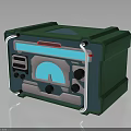 Green Electronic Equipment Case With Digital Display Control Buttons And Metal Handles
