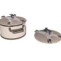 Two Piece Stainless Steel Kitchen Cookware Set With Lids And Handles