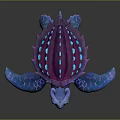 Fantasy Mythical Turtle With Purple Shell And Turquoise Spots In Vibrant Design