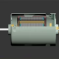 Electric Motor Internal Structure With Metal Casing Rotor Coil And Shaft