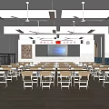 Classroom School Teaching Desk and Chair Combination Primary and Secondary School Classroom Desk Platform Smart Classroom 3d model