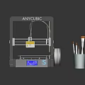 ANYCUBIC Desktop 3D Printer With LCD Display And Brushes Accessories Set 3d model