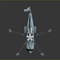 3D Rendered Helicopter Model with Six Rotors and Detailed Cockpit Design