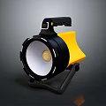 Lighting Combination Featuring Handheld LED Work Light Yellow And Black With Adjustable Stand And Handle