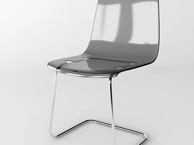Modern Clear Office Chair With Chrome Metal Frame And Contemporary Design 3d model