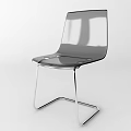 Modern Clear Office Chair With Chrome Metal Frame And Contemporary Design