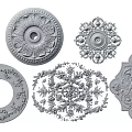 Intricate Decorative Carvings Circular Oval Square Shapes With Ornate Patterns 3d model