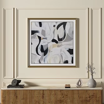 French Style Light Luxury Abstract Decorative Painting 3d model
