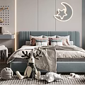 Kids Bedroom With Cozy Decor Plush Toys And Moon Star Light