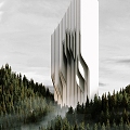 Modern Surreal Forest Hotel Architecture 3d model