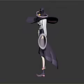 Magic Themed Game And Movie Character With Purple Wizard Hat Light Hair And Pink Shoes
