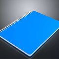 Modern Blue Spiral Bound Electronic Notebook with Digital Device Black Background