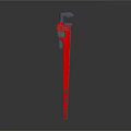 Professional Red Pipe Wrench Manual Plumbing Tool With Long Handle For Industrial Pipe Repair