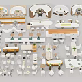 Various Restaurant Furniture Designs With Tables Chairs And Plant Decor Elements