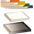 Modern Square Ceiling Pendant Lights With Illuminated Frame And Different Sizes