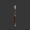 Medieval Battle Axe Weapon with Rustic Bladed Head Wooden Handle and Metallic Tip Design