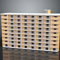 Modern Multi Storey Residential Building With Yellow Exterior White Window Frames And Multiple Balconies