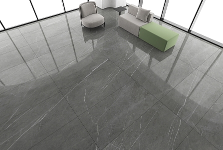 Grey Marble Floor Tile Large Plate Tile Long Strip Floor Tile Bright Tile Sofa 3d model