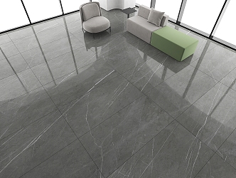 Grey Marble Floor Tile Large Plate Tile Long Strip Floor Tile Bright Tile Sofa 3d model