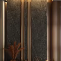 Luxury Foyer Hallway Design With Dark Marble And Brass Accents