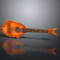 Artisan Crafted Wooden Stringed Musical Instrument with Detailed Carved Patterns and Smooth Finish