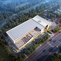 Aerial View Urban Planning Design Modern Building With Greenery Roads And River