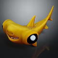 Yellow Cartoon Shark Toy With Big Smiling Eyes And Cute Appearance