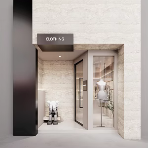 Modern Clothing Store Head Facade 3d model