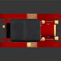 Vintage Red Classic Car With Black Top Gold Accents And Red Rims