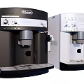 Delonghi Black And White Coffee Machines As Stylish Modern Kitchen Appliances For Home Use