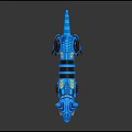 Blue Mechanical Cat Character With Yellow Accents And Detailed Robotic Design