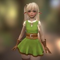 Elf Cartoon Lori Beauty Woman Warrior Anime Beauty Game Character Kiki 3d model