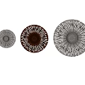 Unique shaped Wall Lamps with Circular Radiant Patterns in Gray Dark Brown and Light Gray