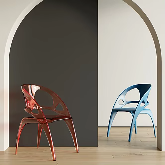 Modern acrylic single chair 3d model