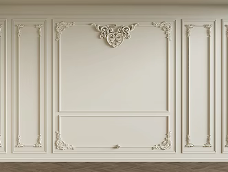 French background wall siding plaster line carved component 3d model