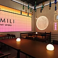 AIMILI Bar Interior With Neon Signs Cocktail Whisky Tables And Modern Lighting