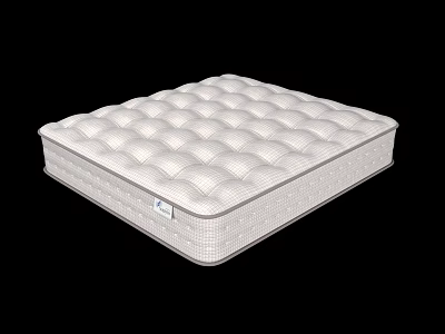 Quilted White Mattress With Diamond Pattern Spring Support And Comfortable Design For Bedroom 3d model