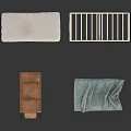 Wooden Desk Metal Bed Frame Mattress And Blue Pillow In Room Furniture Setup