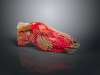 Medical Device Anatomical Head Model With Detailed Muscle And Vessel Structures For Educational Teaching 3d model
