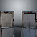 Modern Silver Storage Cabinets With Red Digital Displays For Home Use 3d model