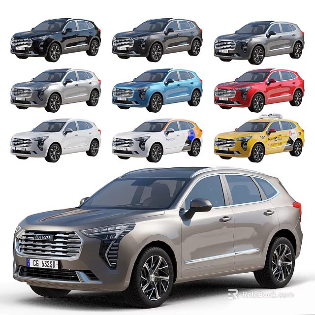 Modern SUV Car Models Showcase With Multiple Color Choices And Stylish Design 3d model 