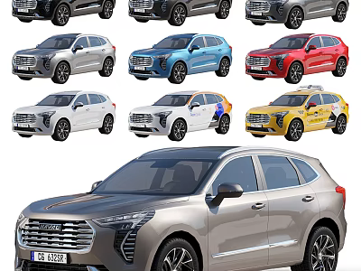 Modern SUV Car Models Showcase With Multiple Color Choices And Stylish Design 3d model