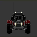 Futuristic Red And Black Car With Rugged Frame Antenna And Large Wheels