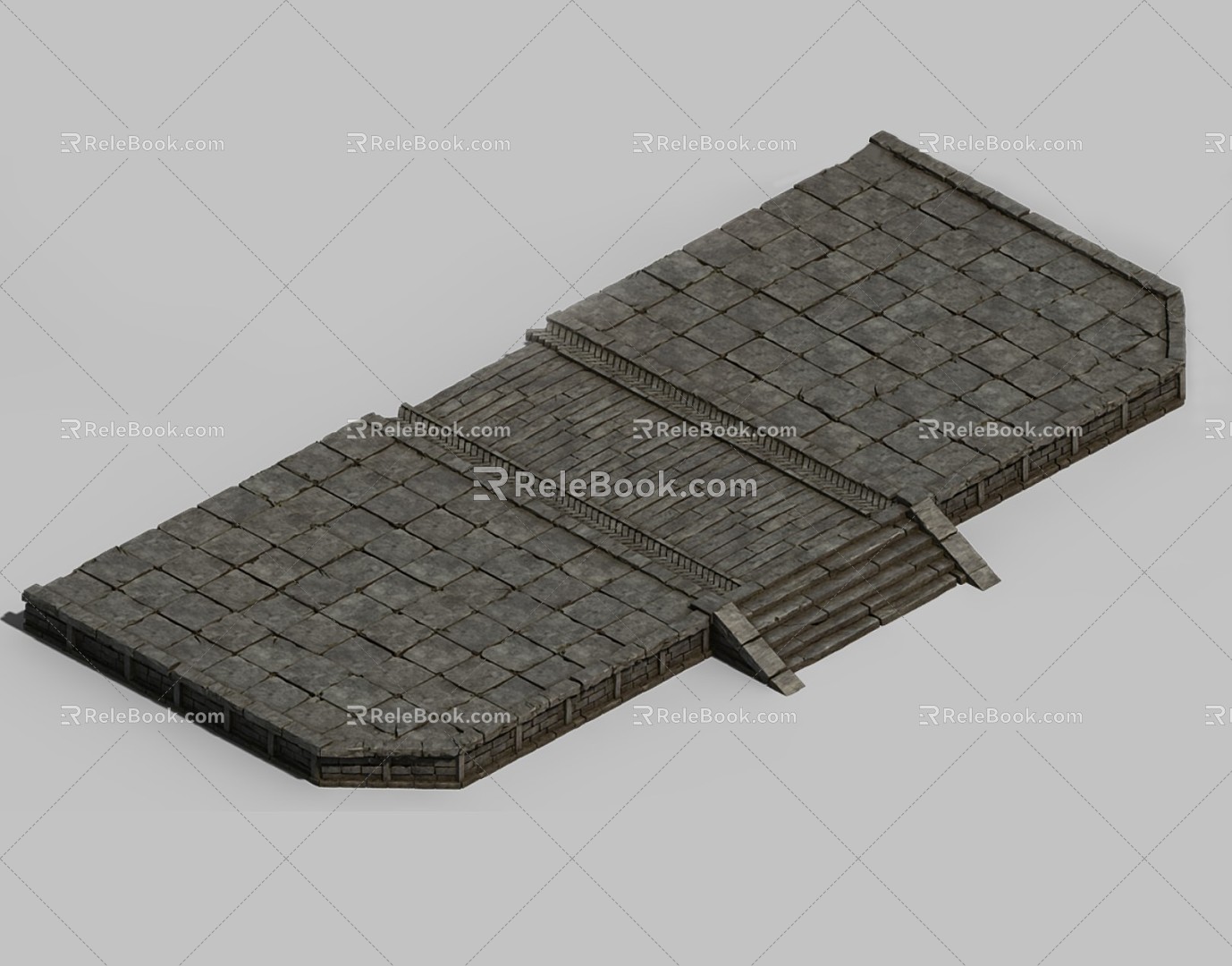 New Chinese Style Pavement Stepped Stone Road Stone Road Stone Road 3d model