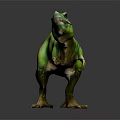 Vibrant Green T-Rex Dinosaur Model With Realistic Texture And Dynamic Stance 3d model